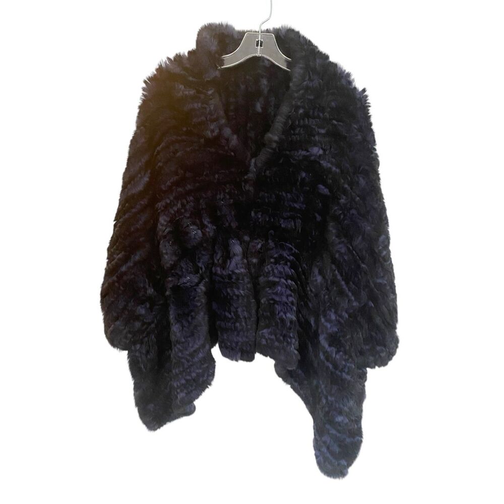 Halston Heritage 100% Dyed Rex Rabbit Fur Shawl/ wrap